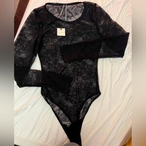 Anthropologie NWT lace long sleeve bodysuit